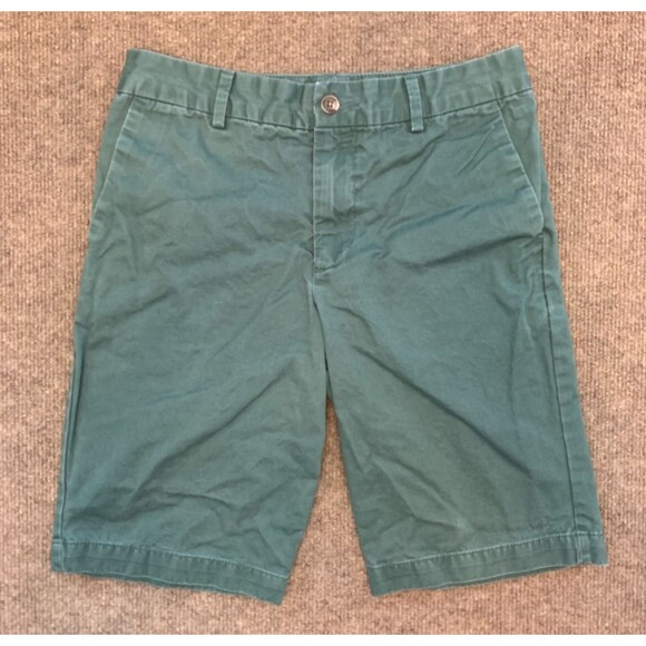 Polo Ralph Lauren Shorts Boys 14 Flat Front Chino Green Pre-Washed Cotton Twill - Picture 1 of 9